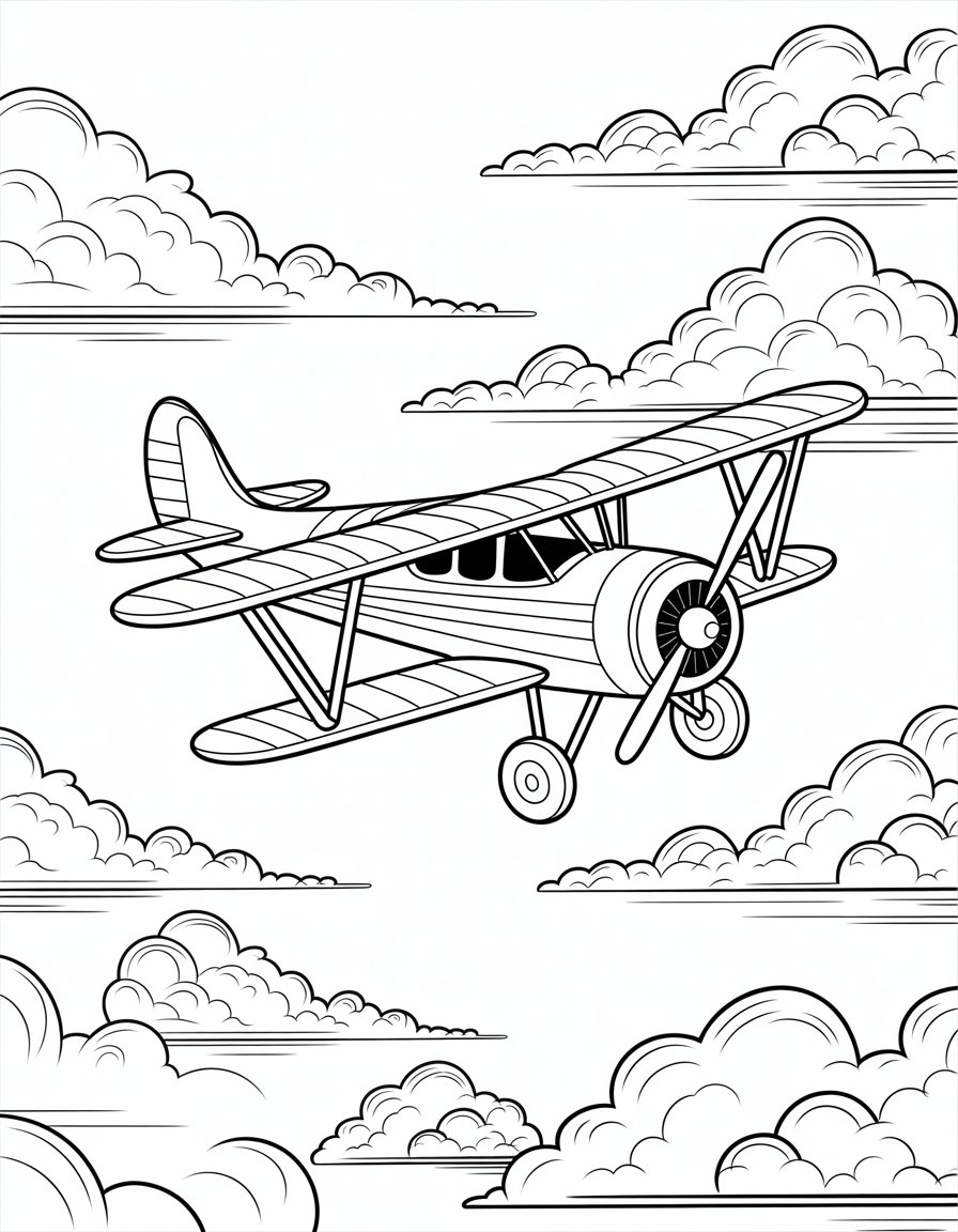 aeroplane coloring page