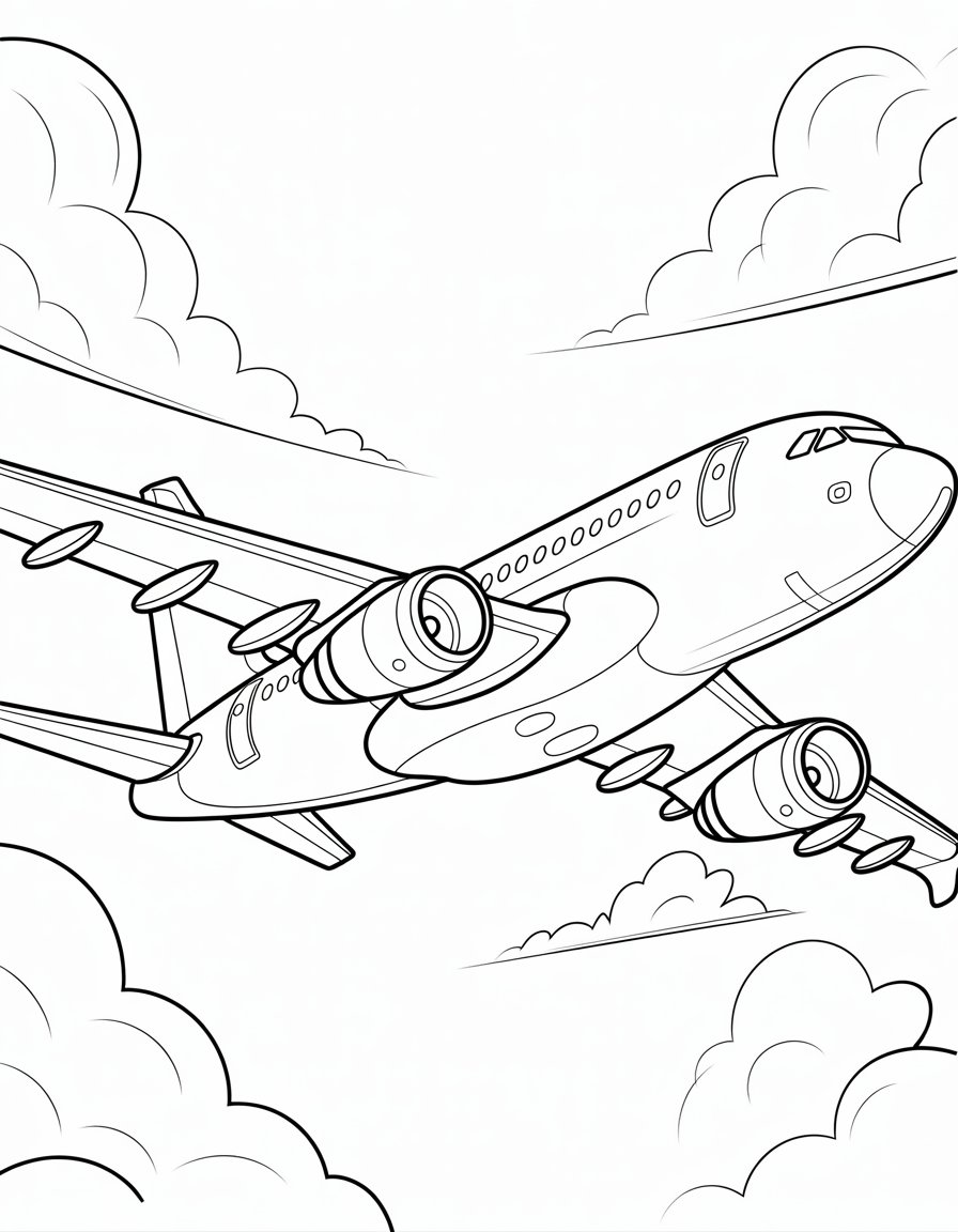 airbus a320 coloring page