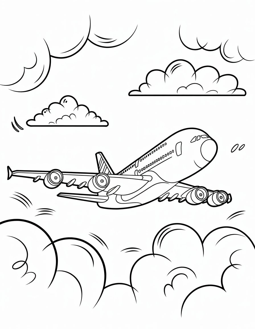 airbus a380 coloring page
