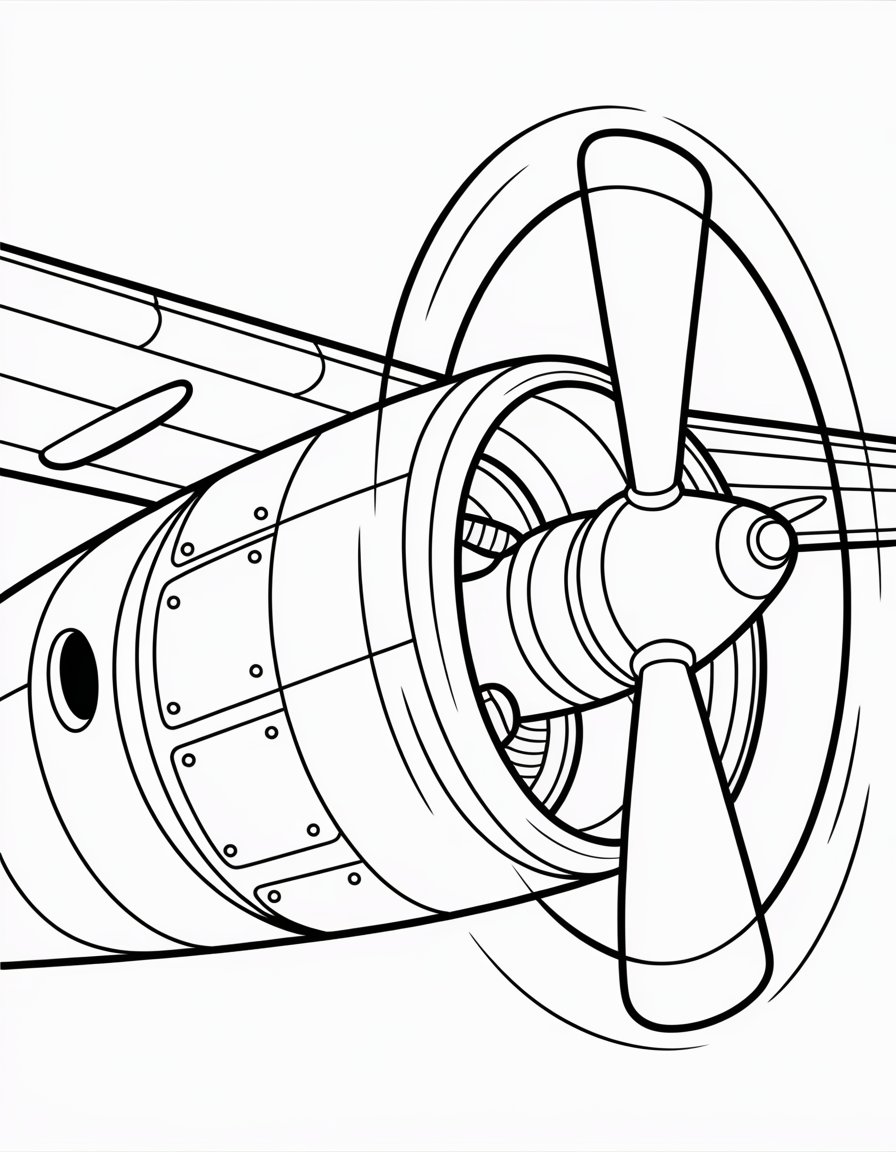airplane engine coloring page
