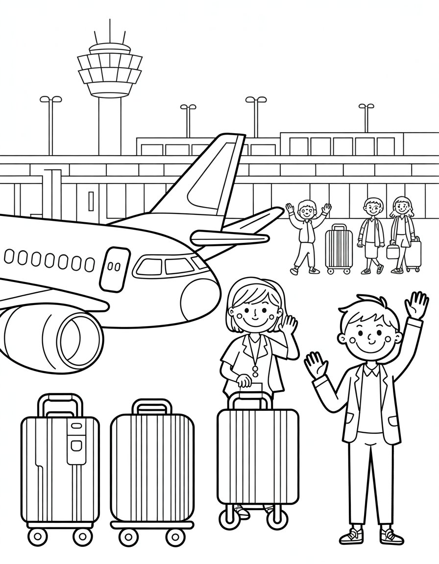 airport coloring page