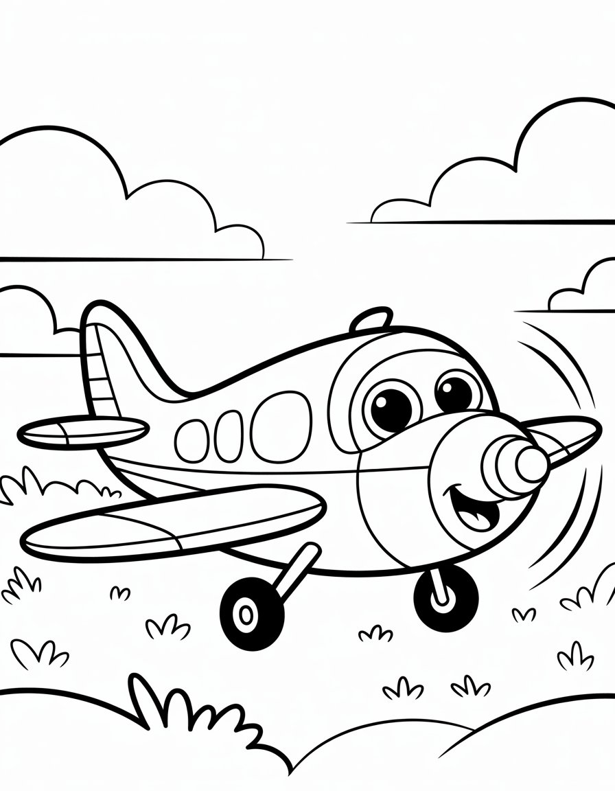 baby airplane coloring page