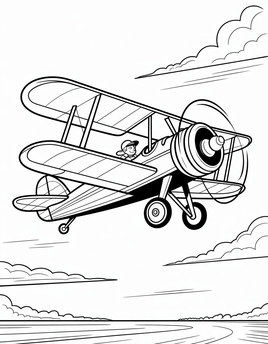 biplane coloring page