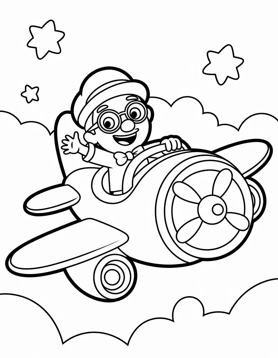 blippi airplane coloring page