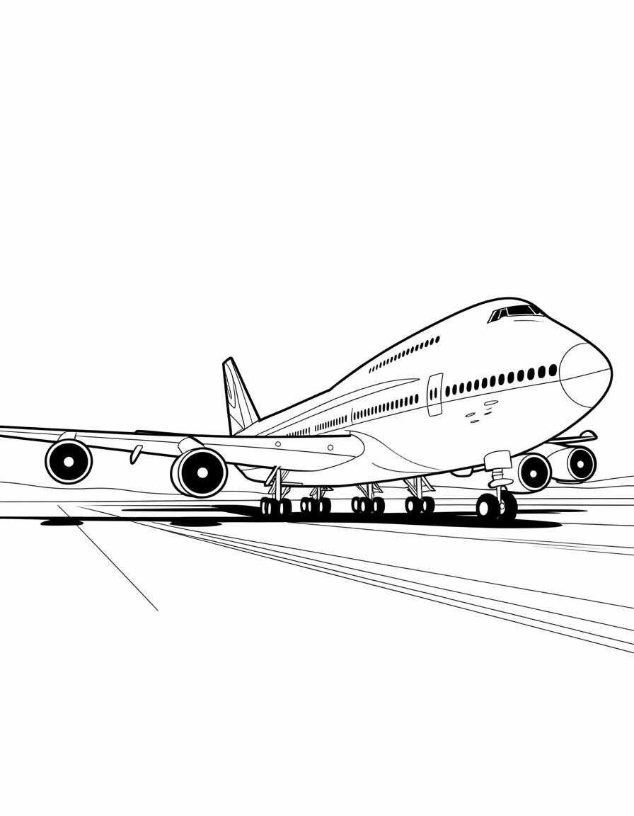 boeing 747 coloring page