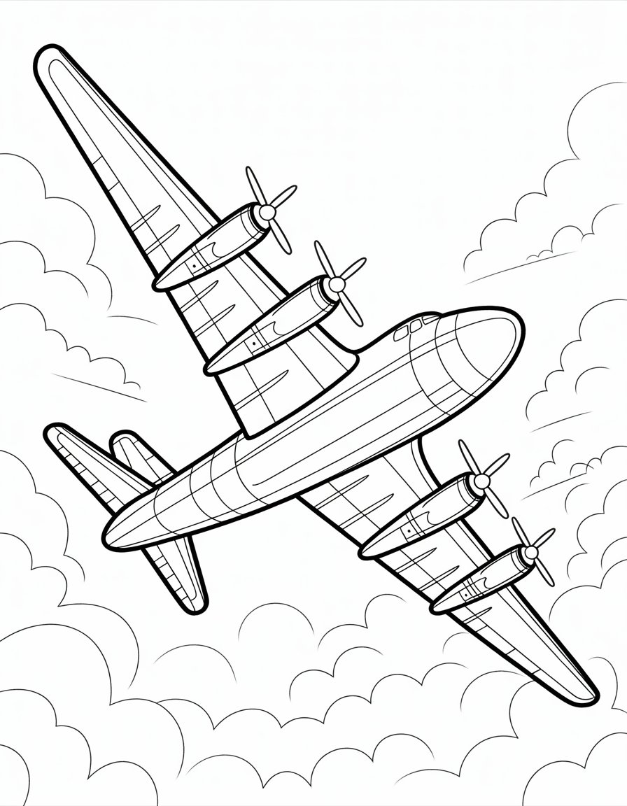 bomber airplane coloring page