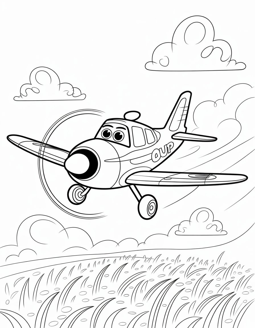 dusty airplane coloring page