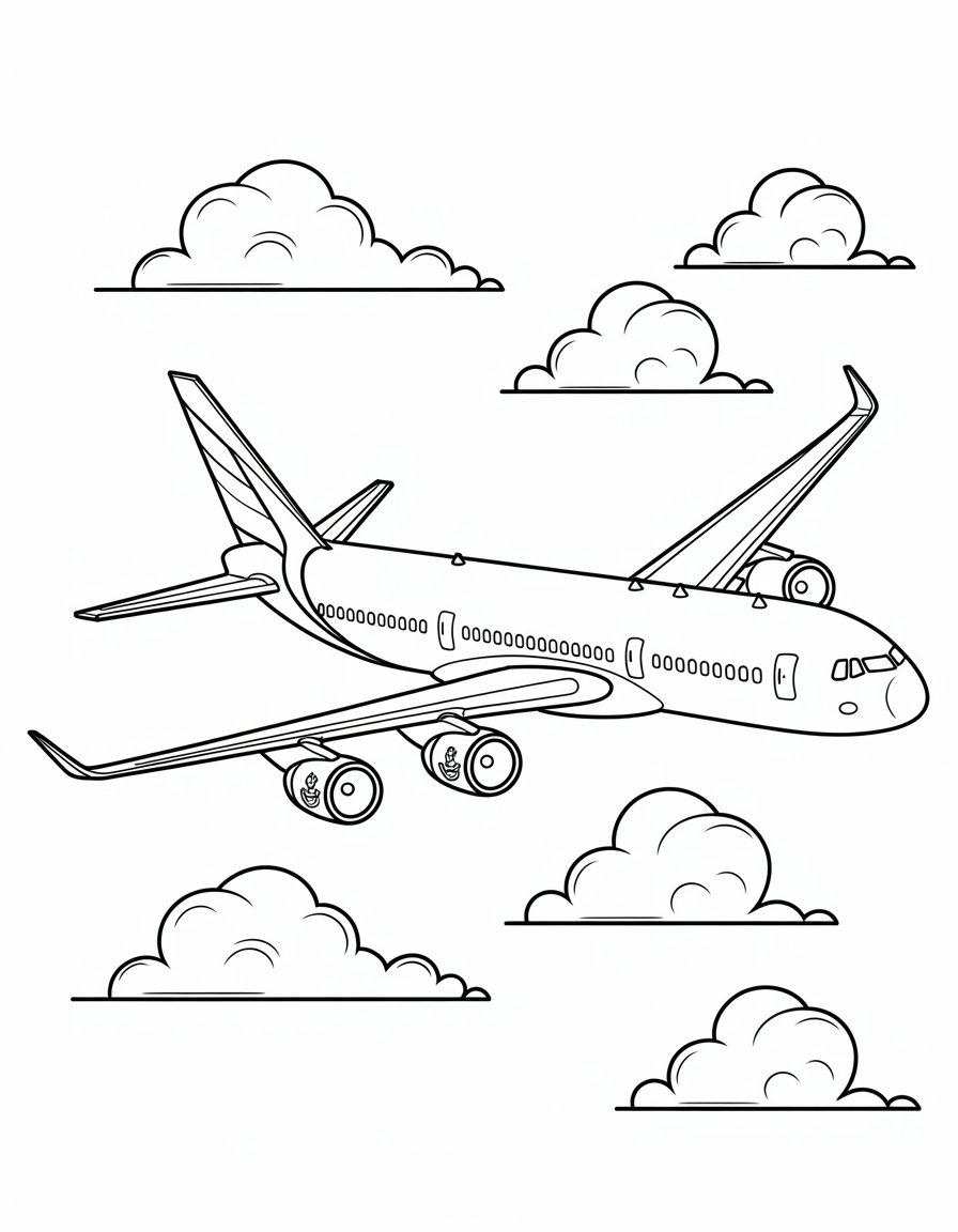 emirates airplane coloring page