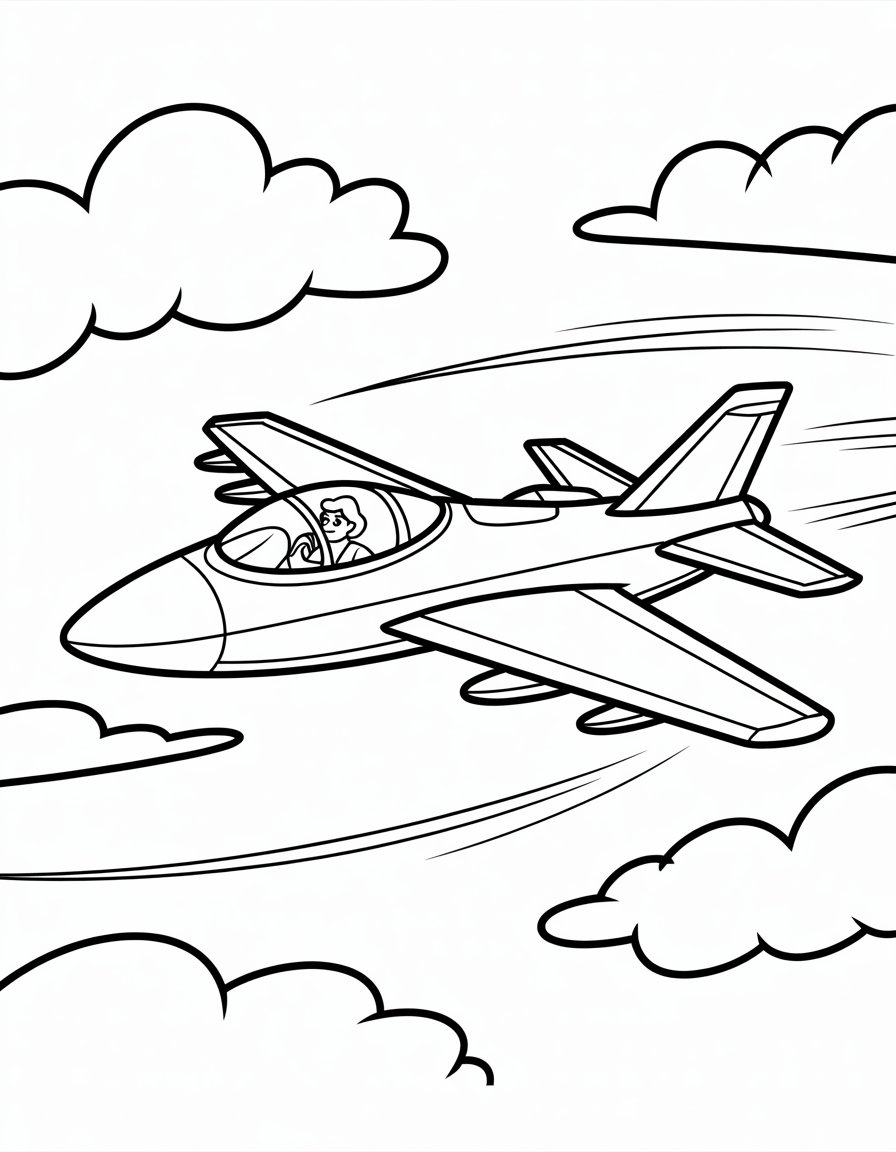 military airplane coloring page