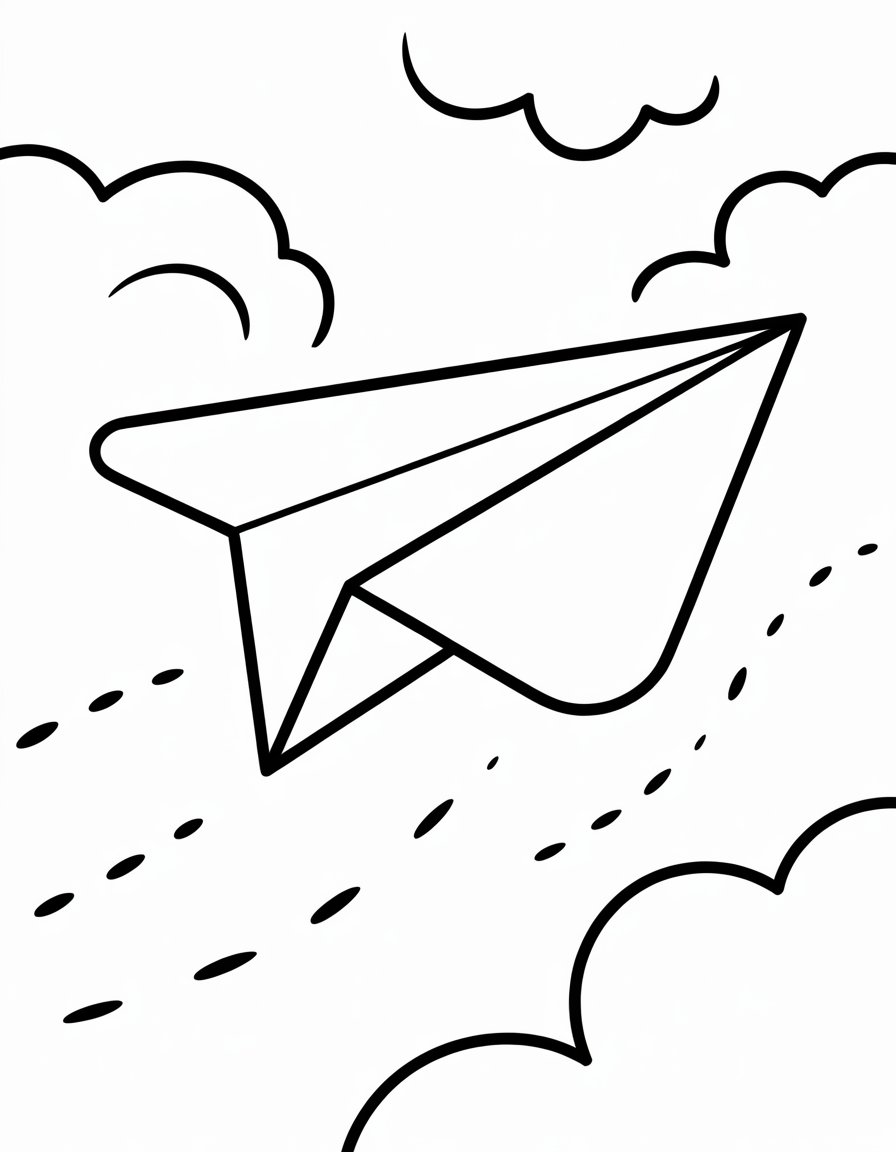 paper airplane coloring page