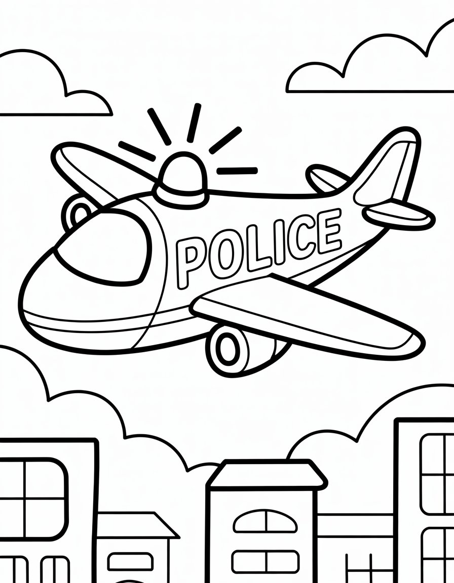 police airplane coloring page