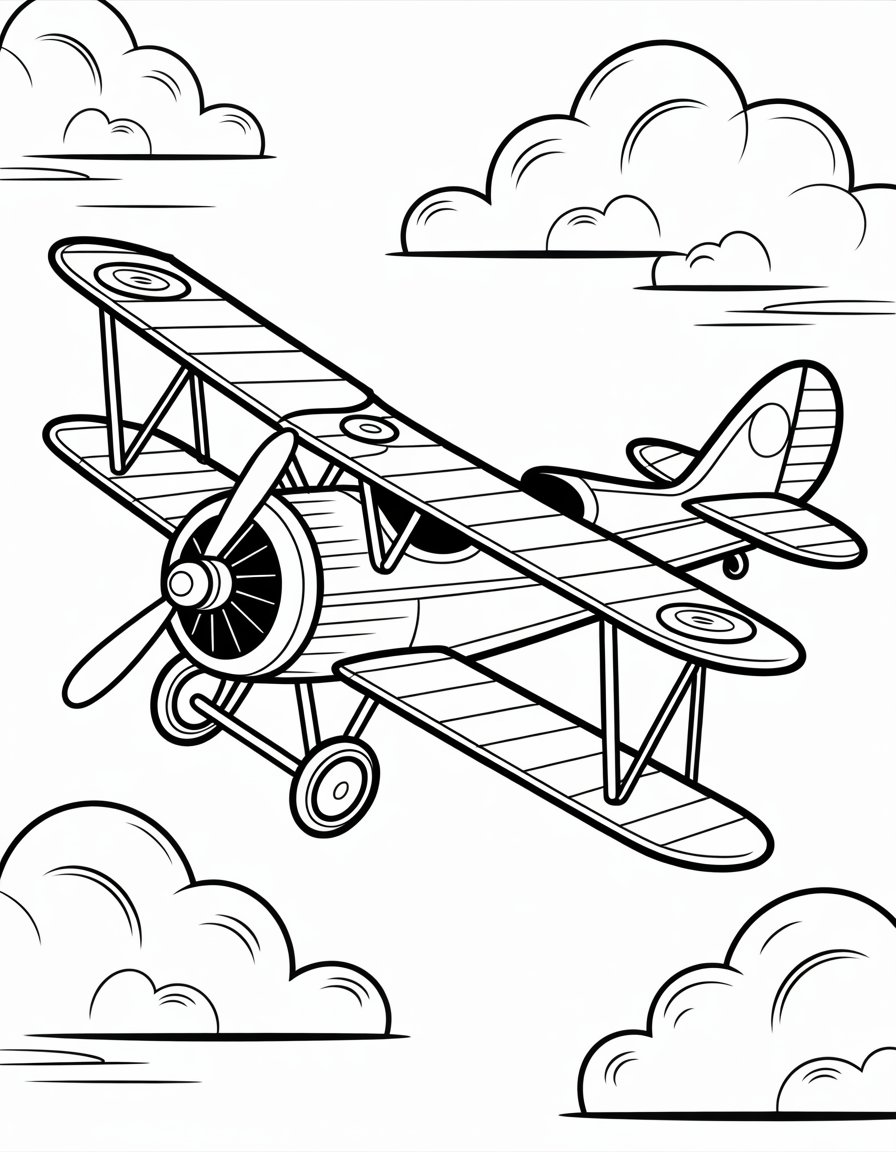 ww1 airplane coloring page