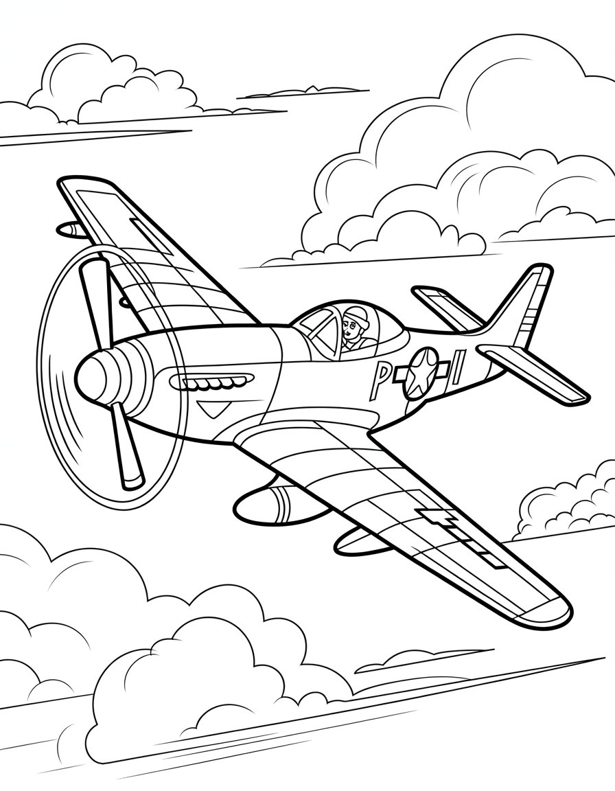 ww2 airplane coloring page