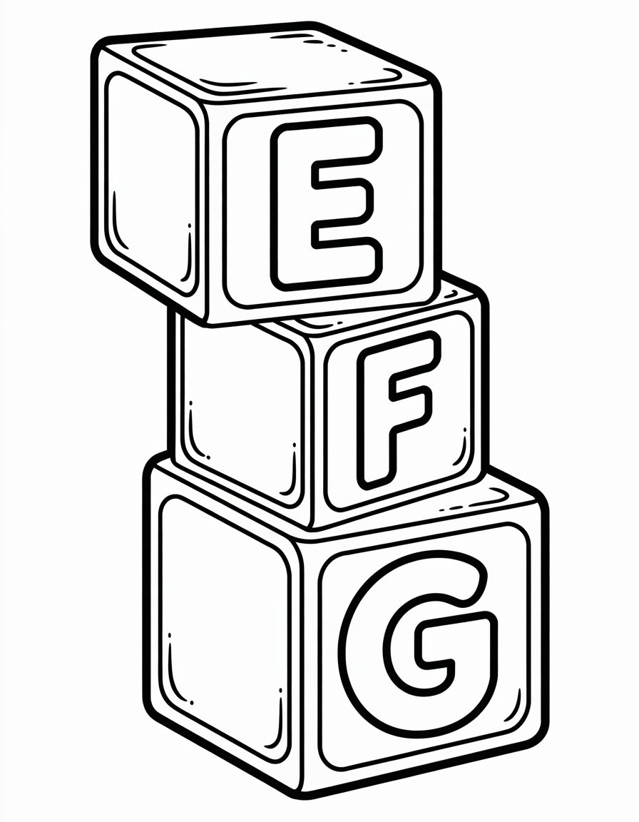 alphabet blocks coloring page