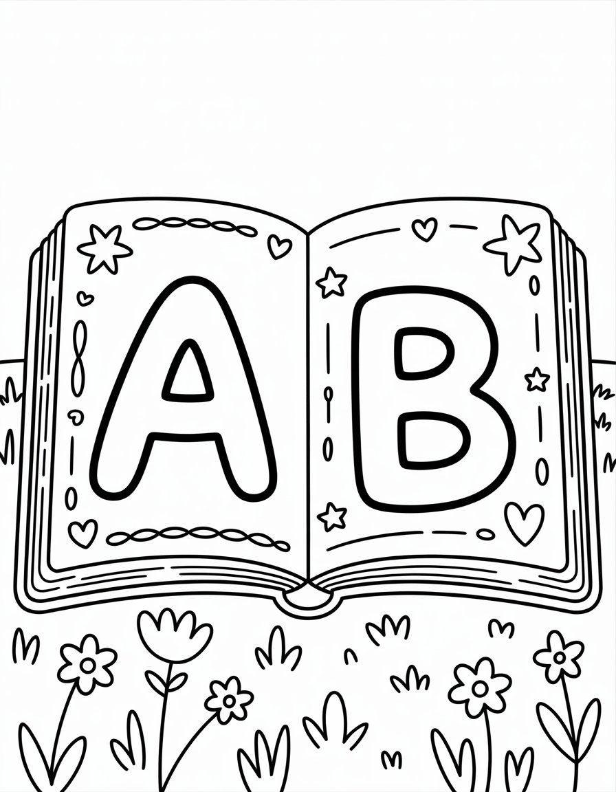 alphabet book coloring page