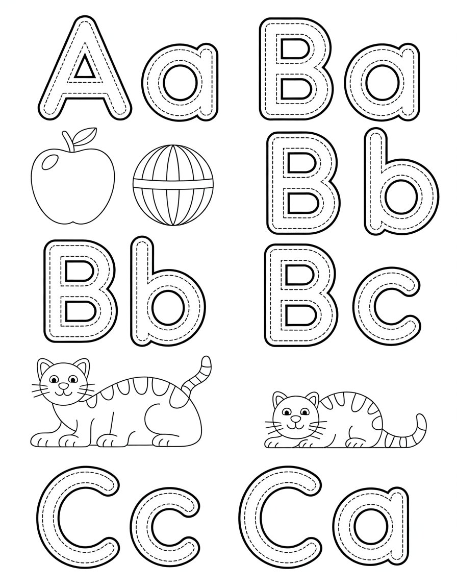 alphabet tracing coloring page