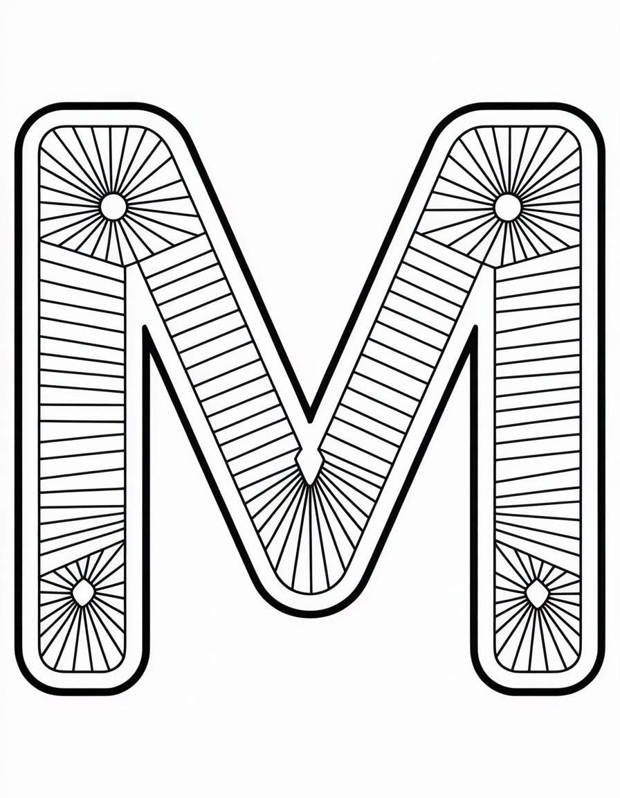 alphabet zentangle coloring page