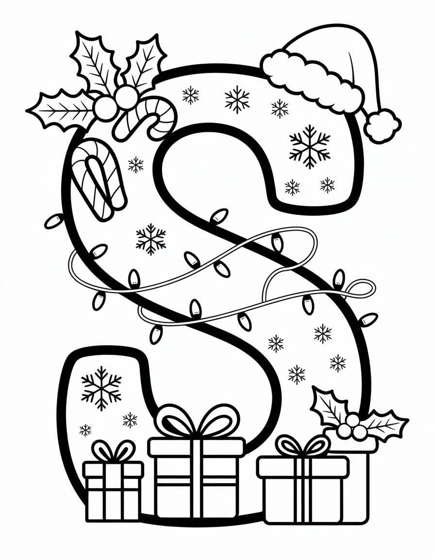 christmas alphabet coloring page