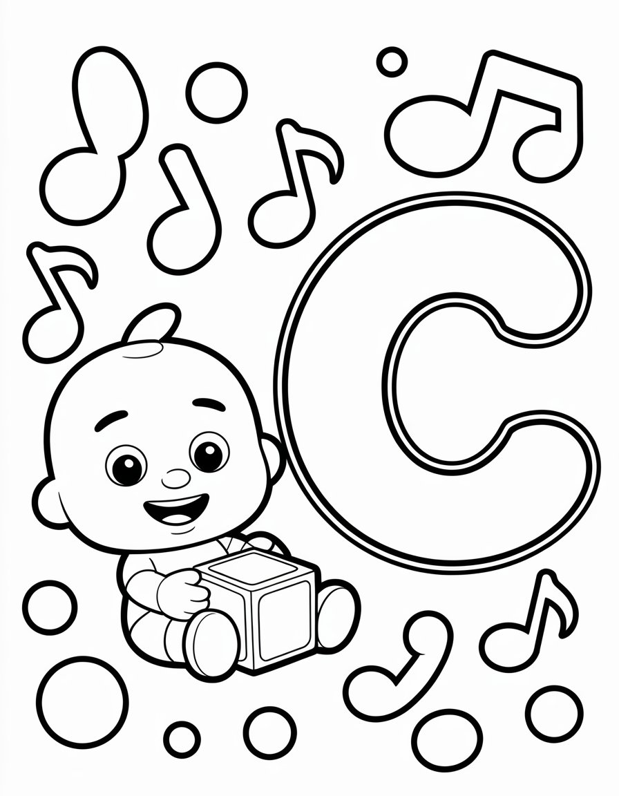 cocomelon alphabet coloring page