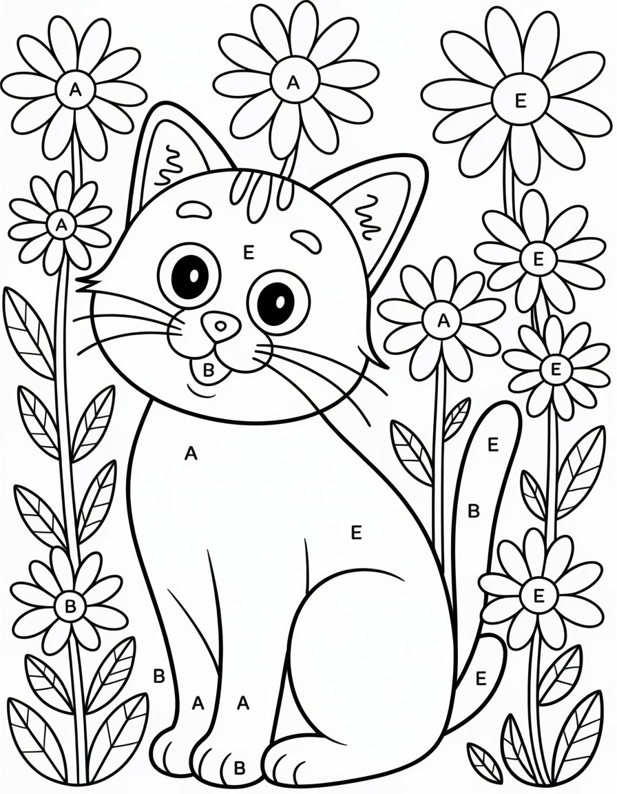 color by letter coloring page