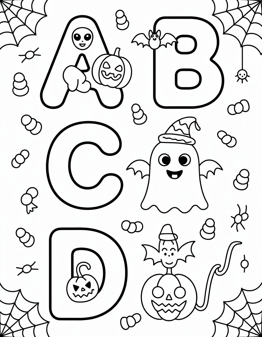 halloween alphabet coloring page
