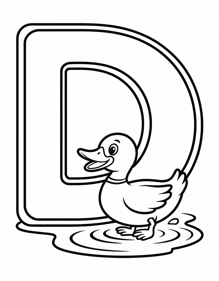 letter d coloring page