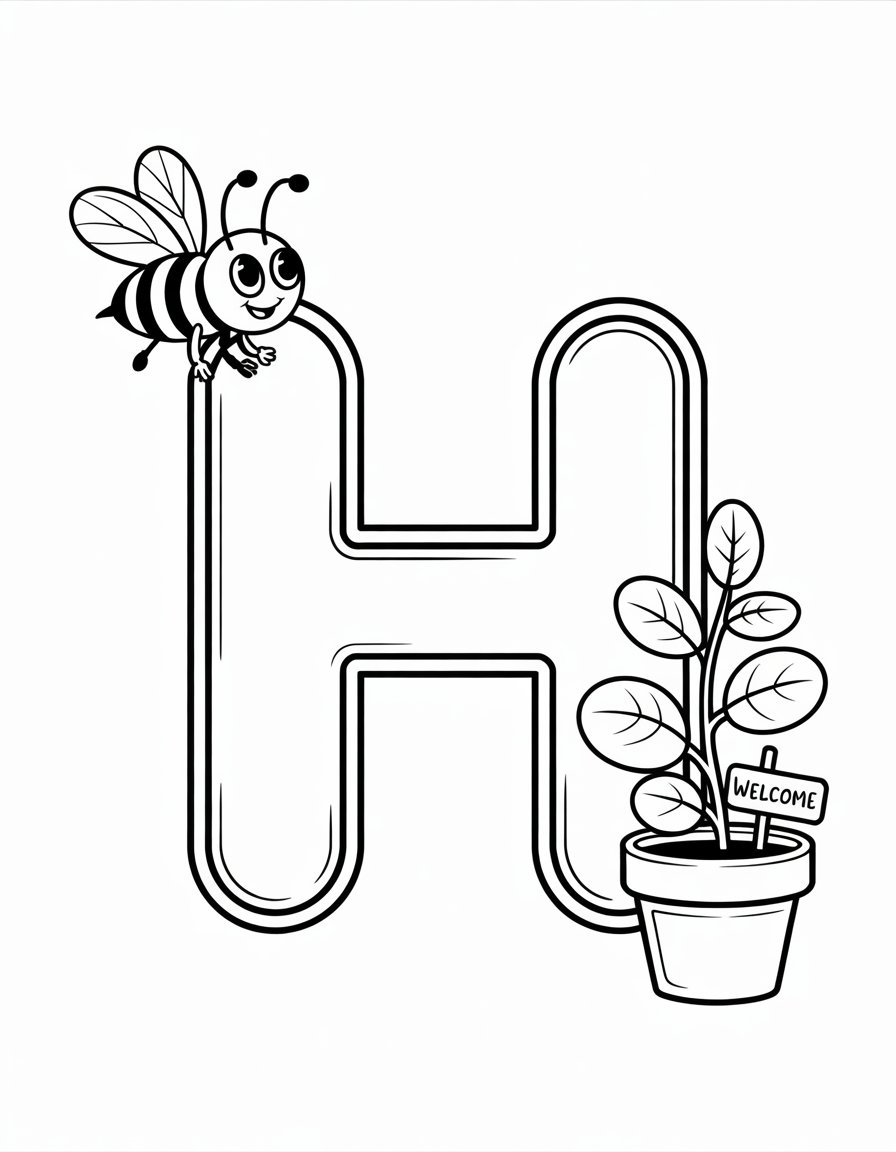 letter h coloring page