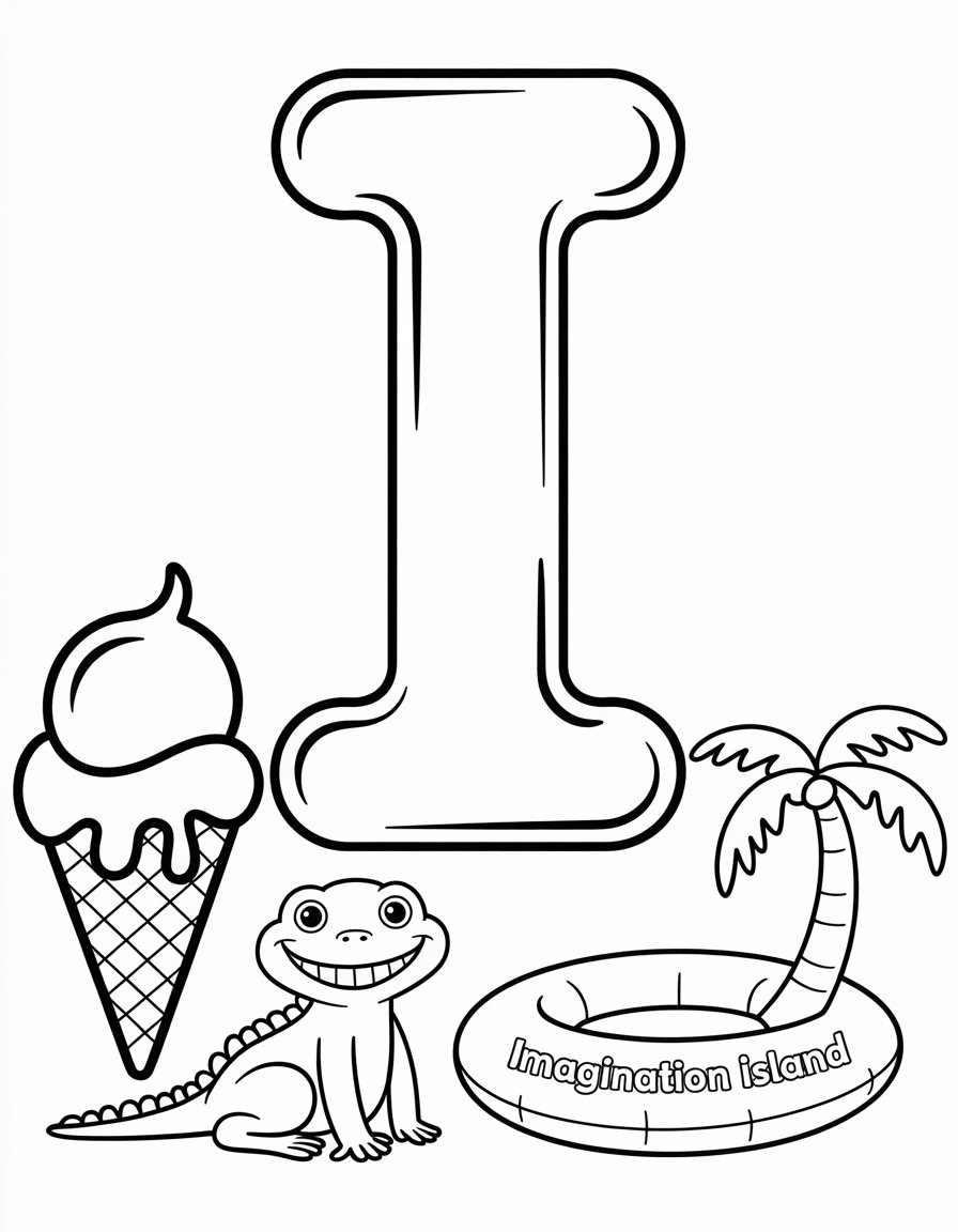 letter i coloring page