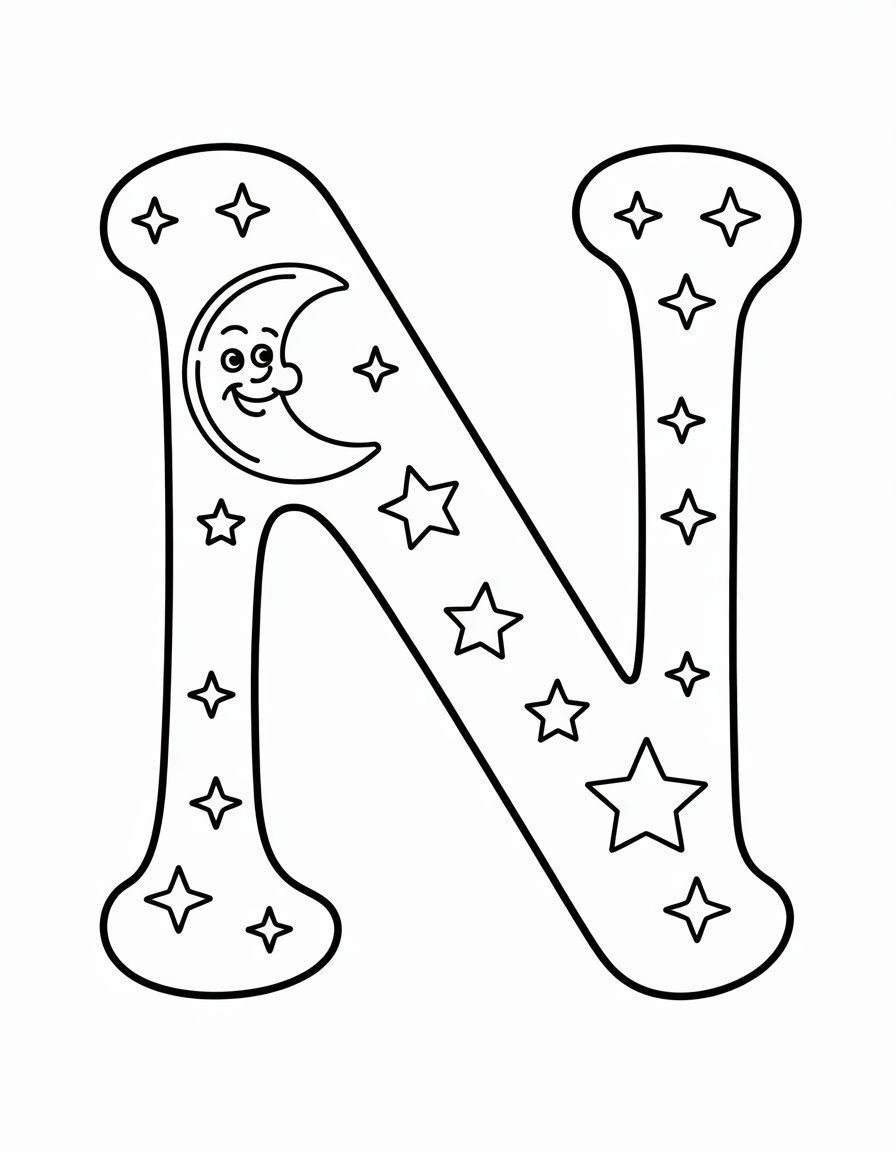 letter n coloring page