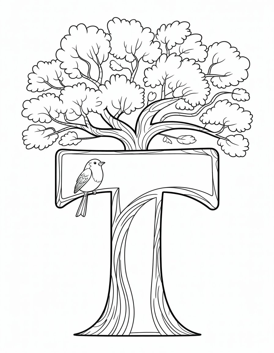 letter t coloring page