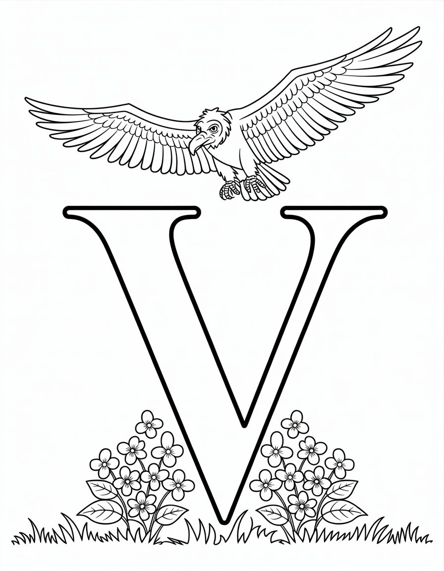 letter v coloring page