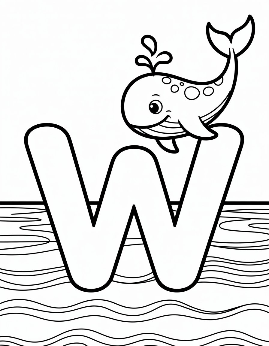 letter w coloring page