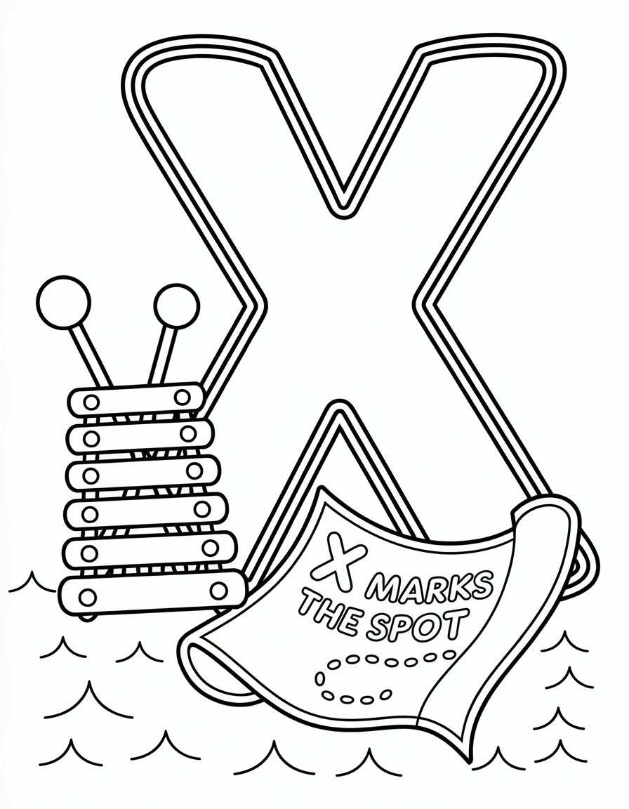 letter x coloring page