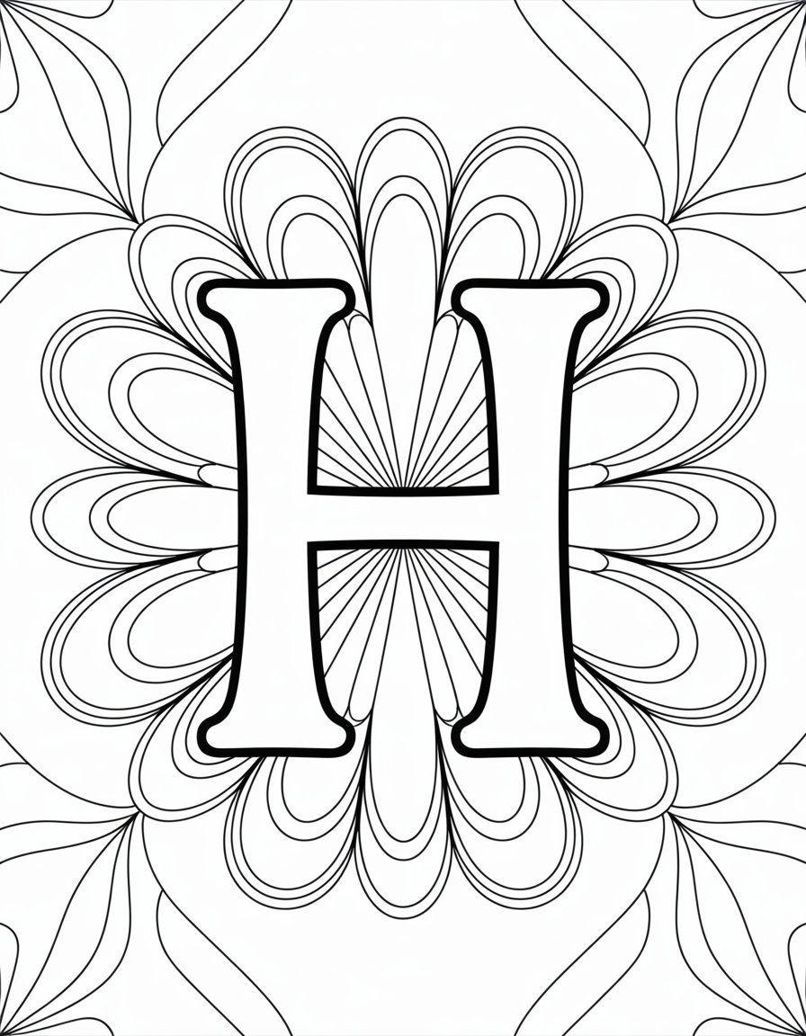 mandala alphabet coloring page