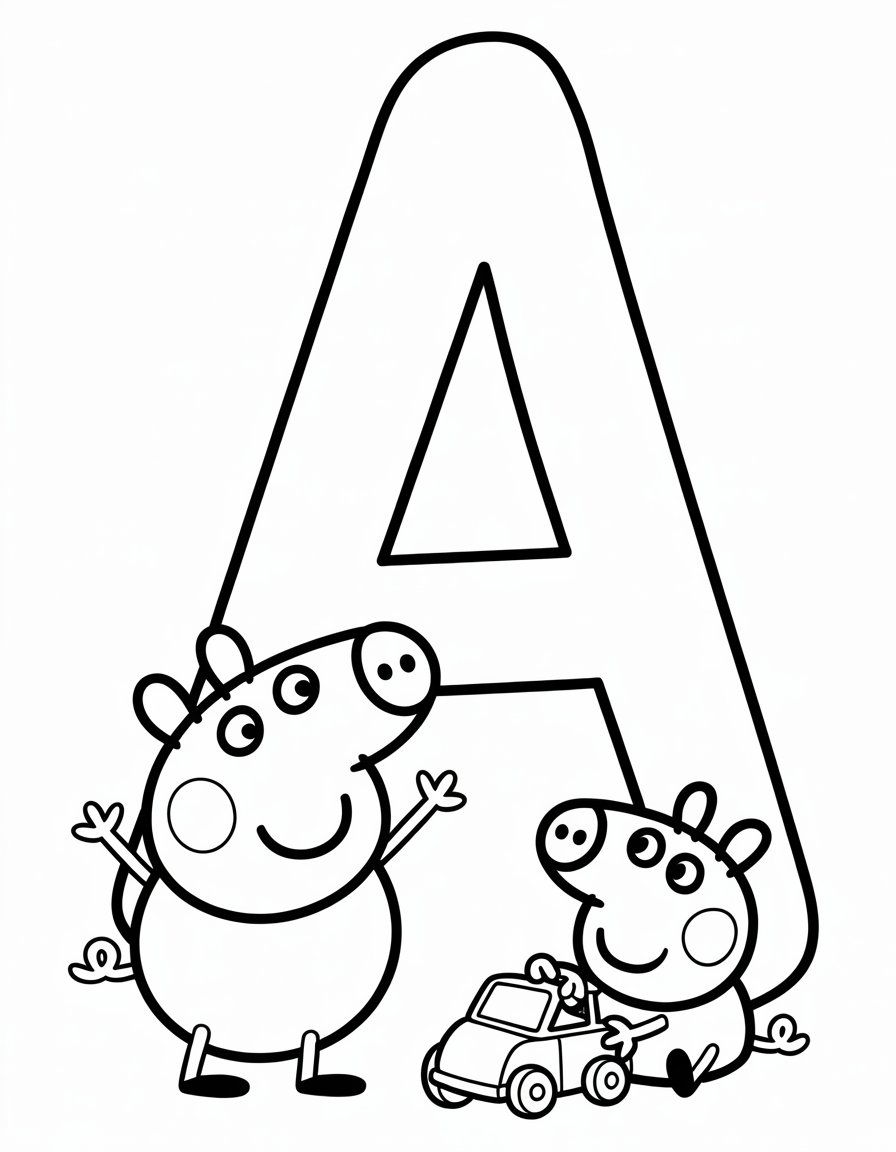 peppa pig alphabet coloring page