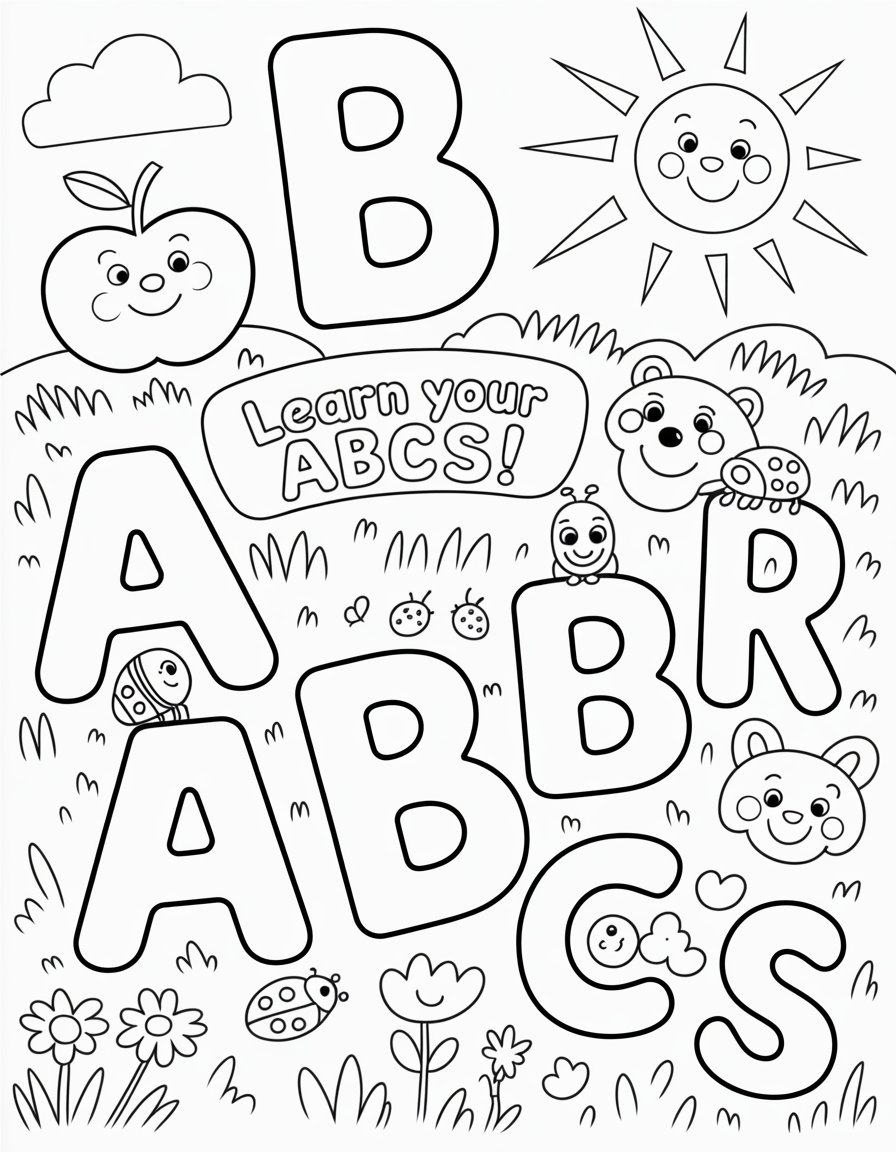 preschool abc coloring page