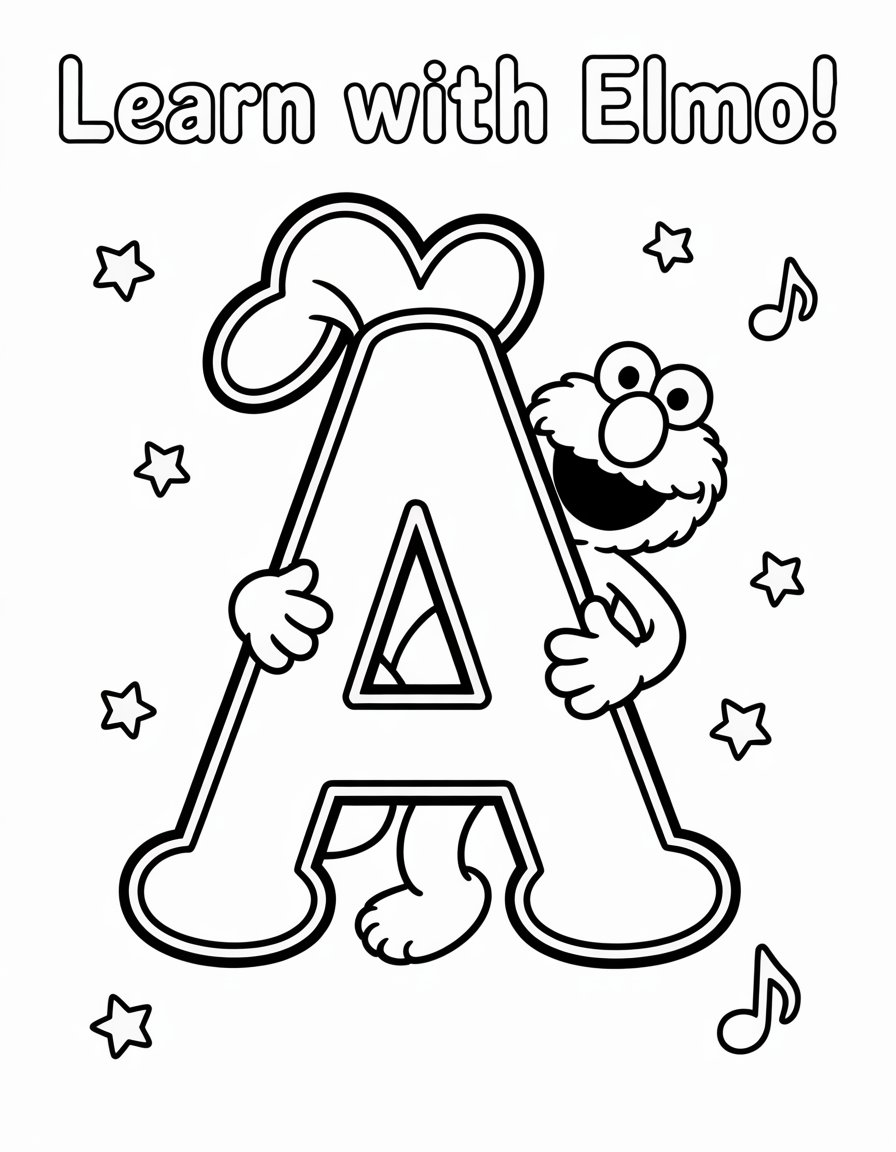sesame street alphabet coloring page