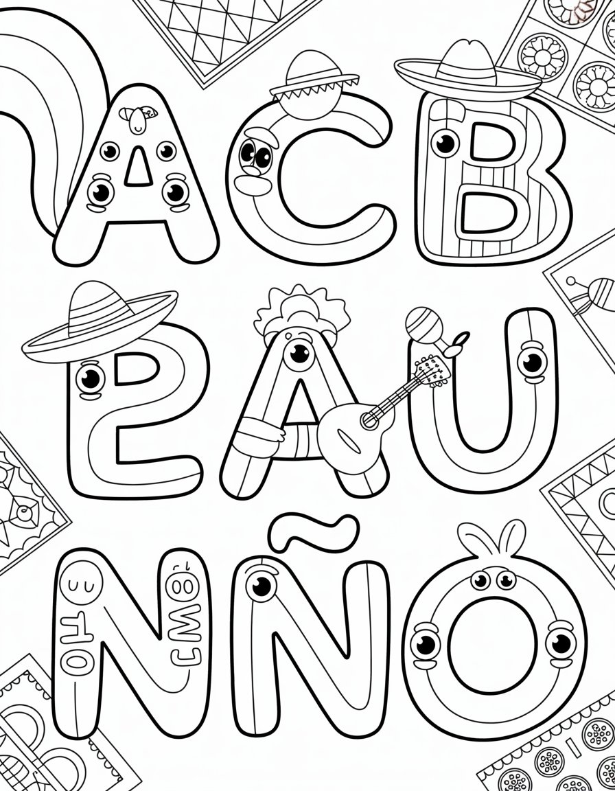 spanish alphabet lore coloring page