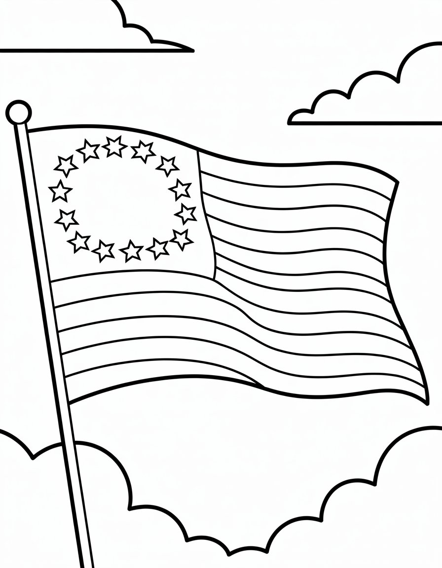 american revolution flag coloring page