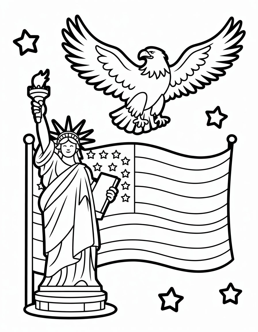 american symbols coloring page