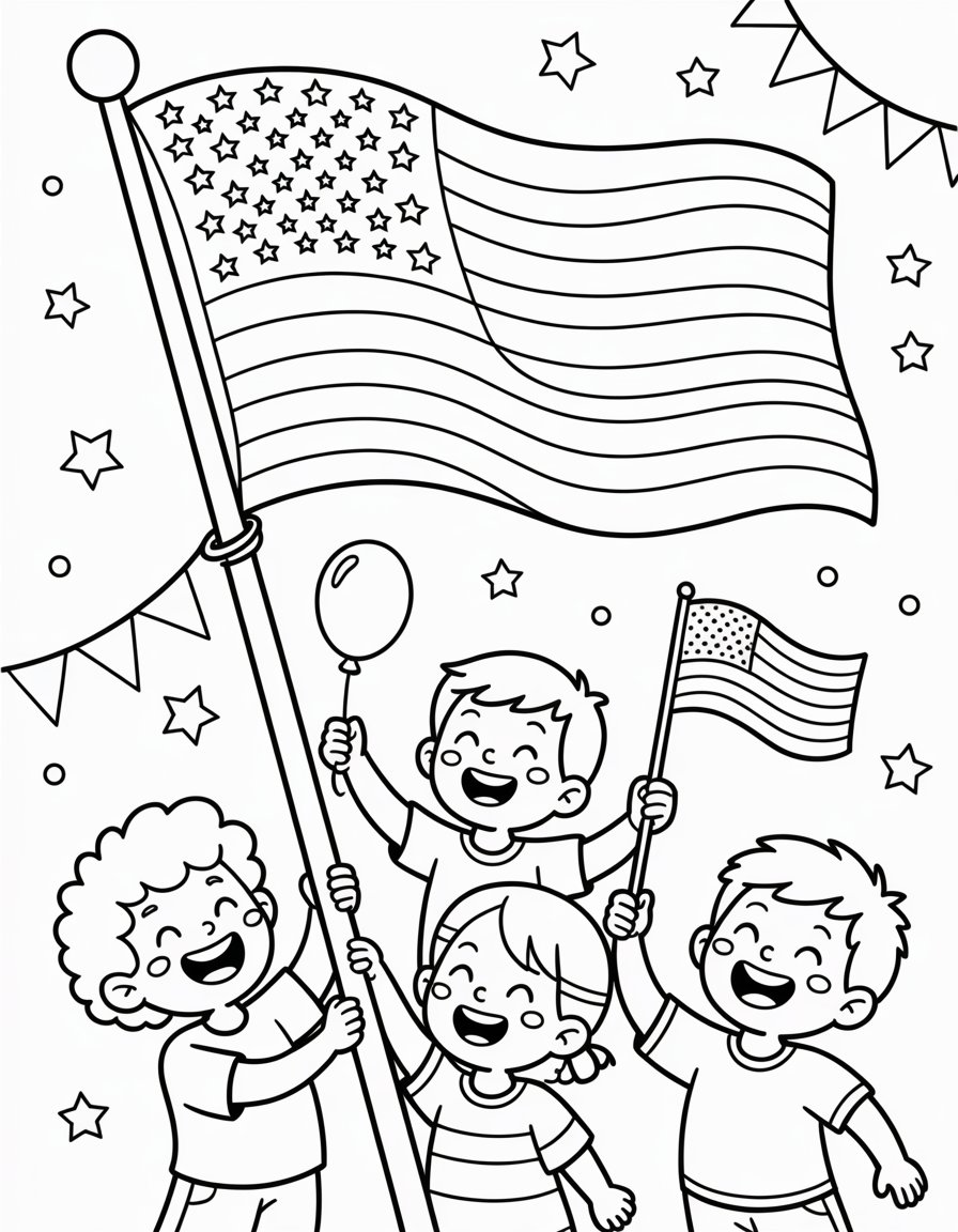 flag day coloring page