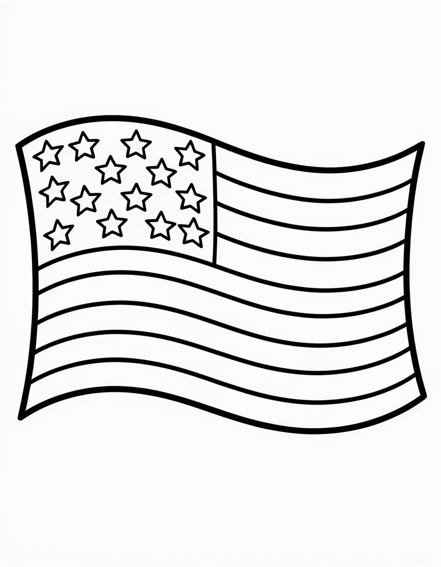 kindergarten american flag coloring page