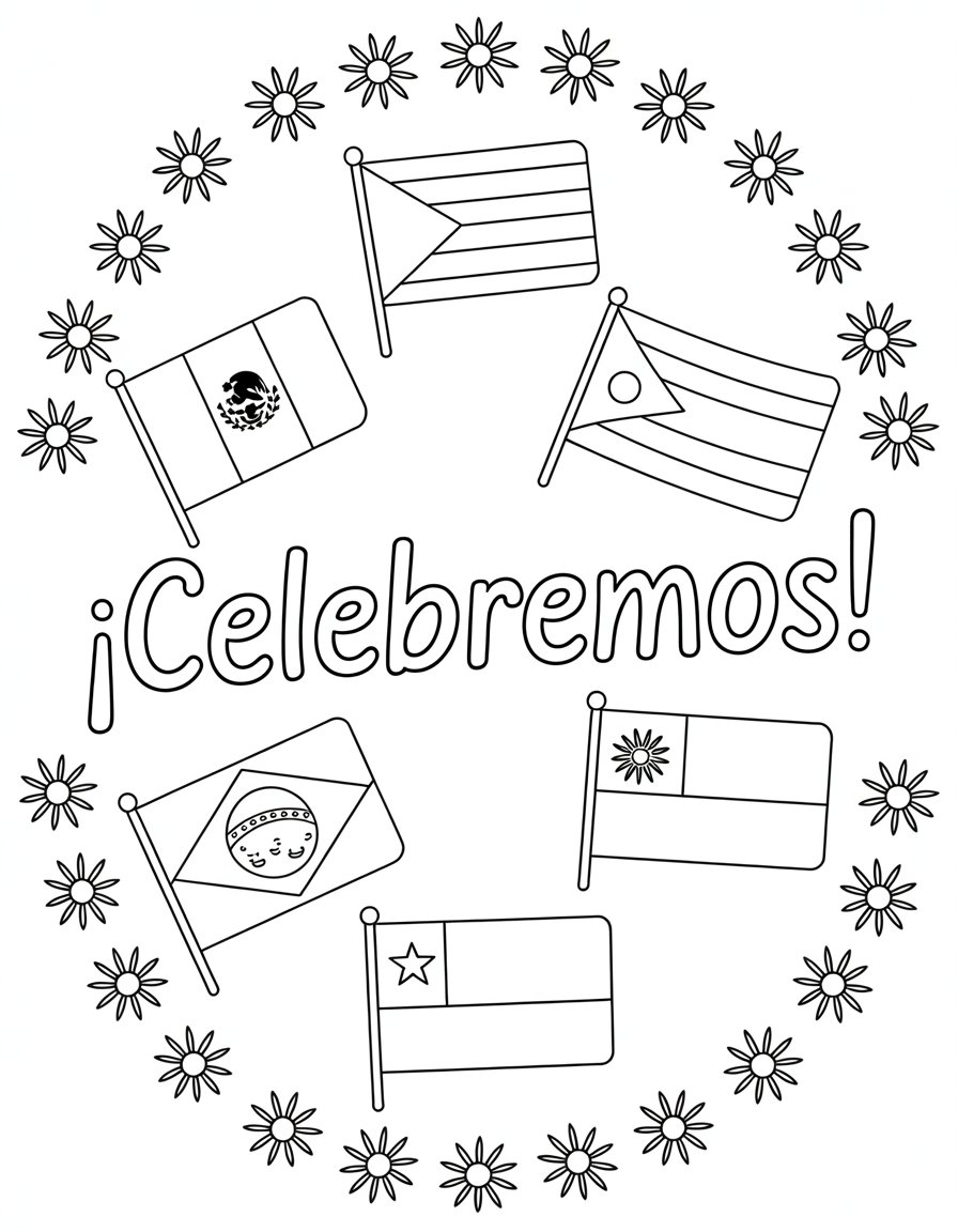 latin american flag coloring page