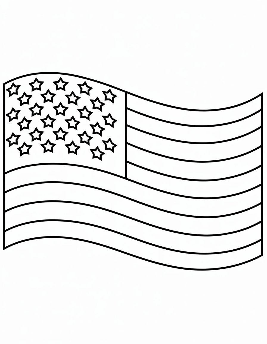 original american flag coloring page