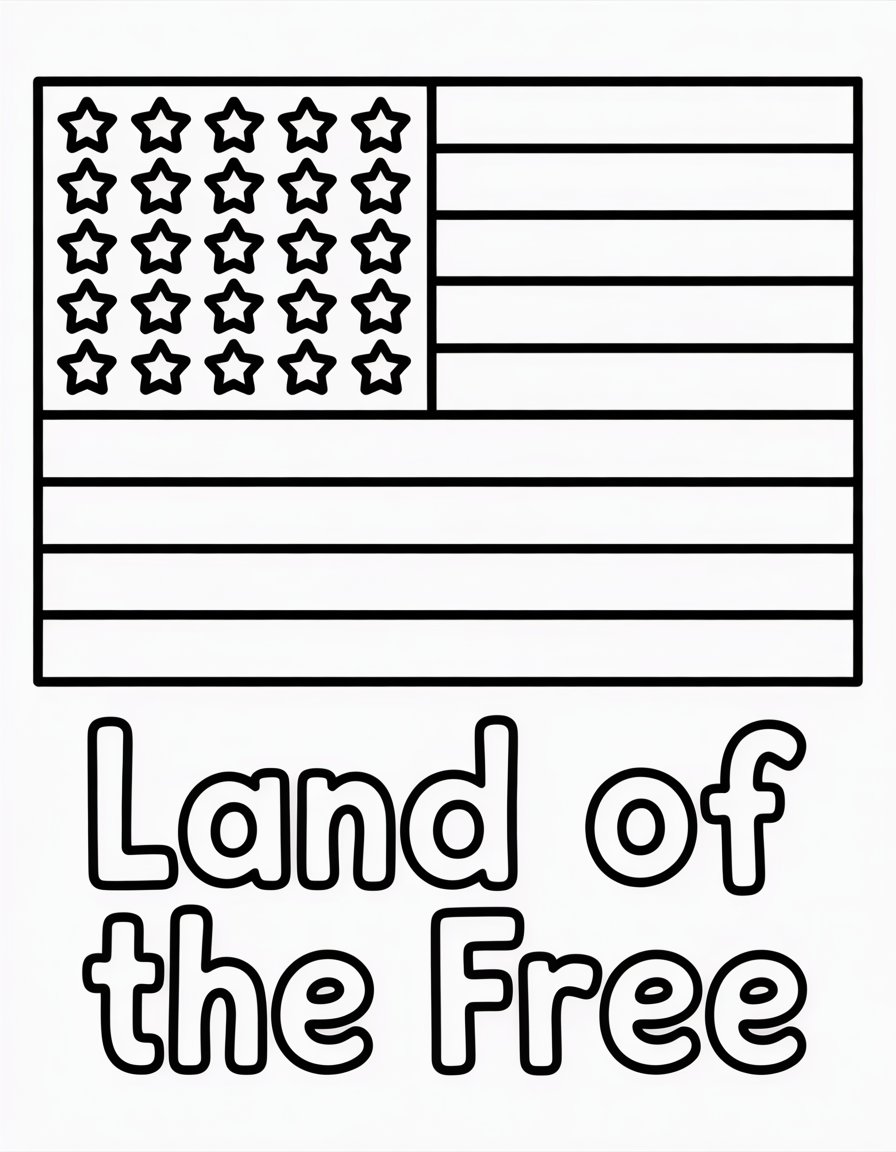 preschool american flag coloring page