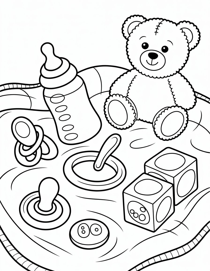baby accessories coloring page