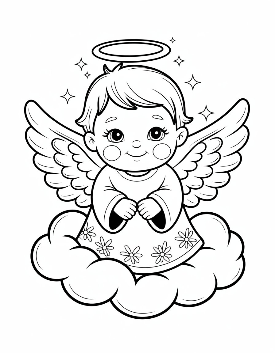 baby angel coloring page