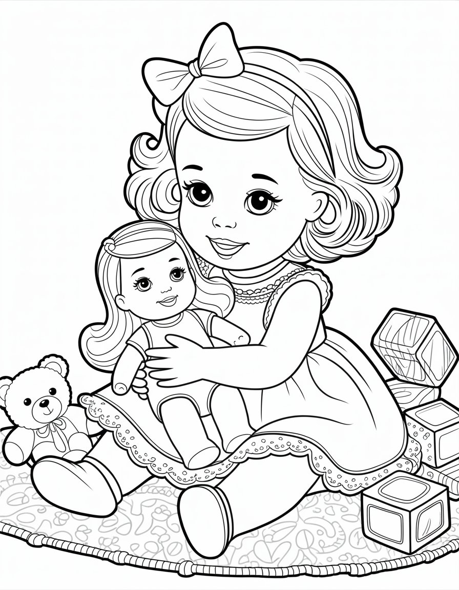 baby barbie coloring page
