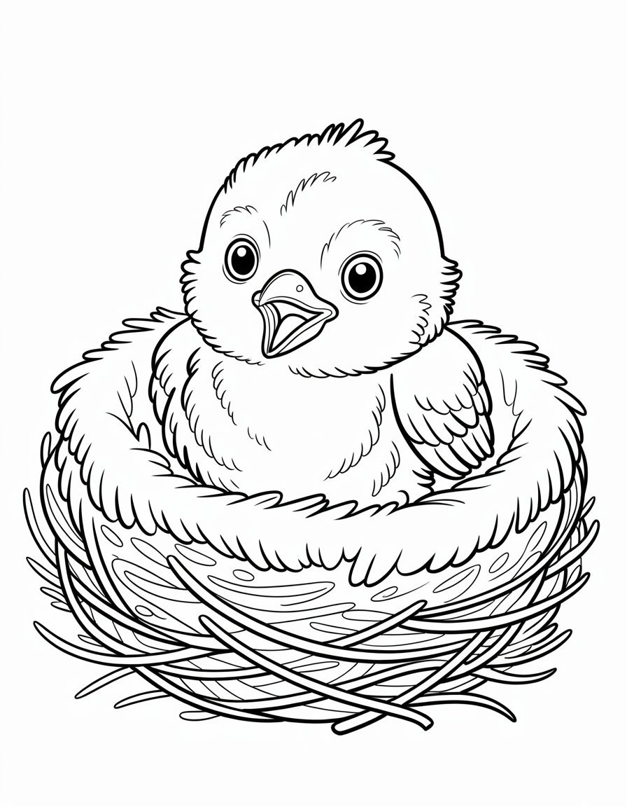 baby bird coloring page
