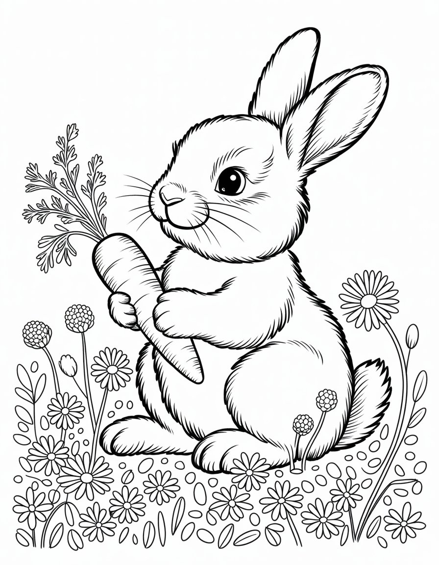 baby bunny coloring page